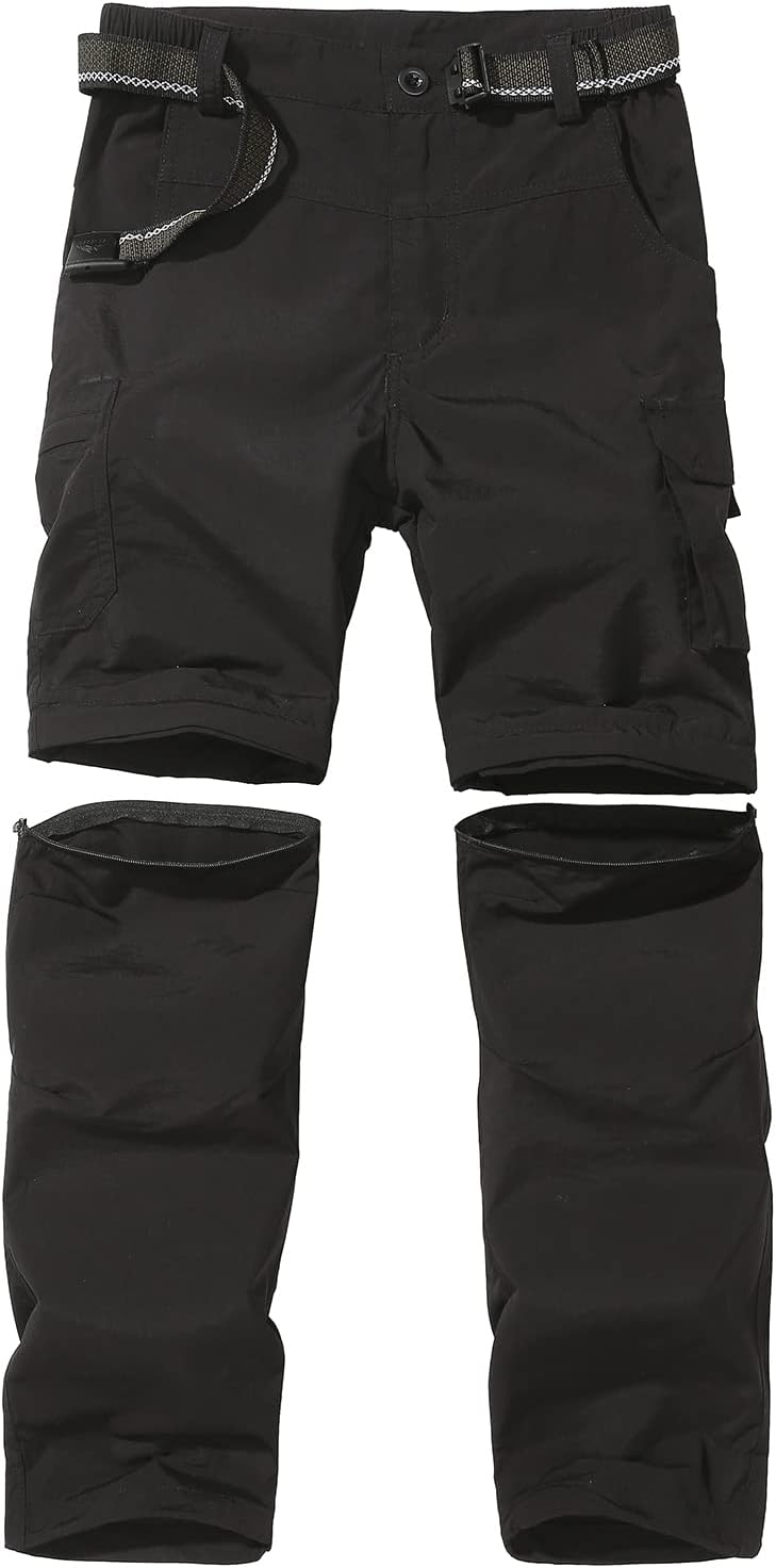 JOMLUN Boy’s Scout Pants Convertible Hiking Quick Dry Zip Off Pants Outdoor Climbing Casual Trouser Kids Youth Cargo Pants