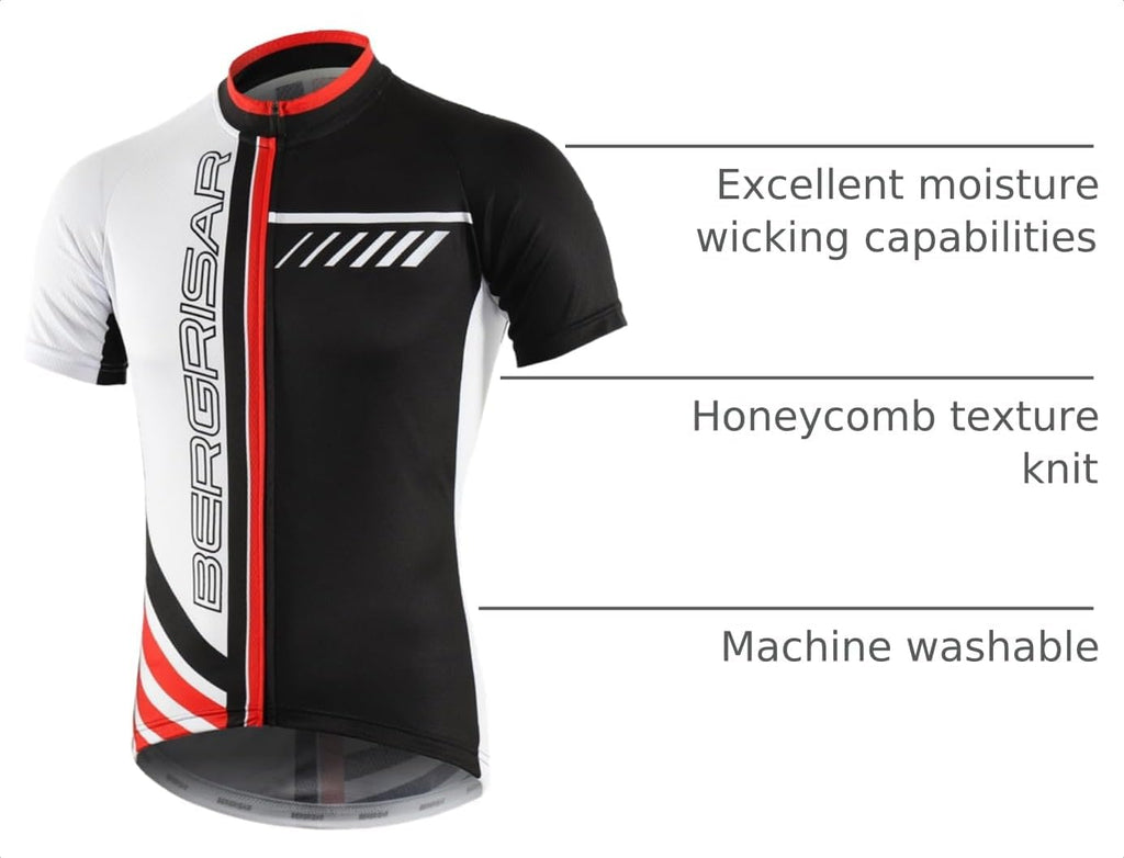 BERGRISAR Men's Cycling Jerseys Short Sleeves Bike Shirt