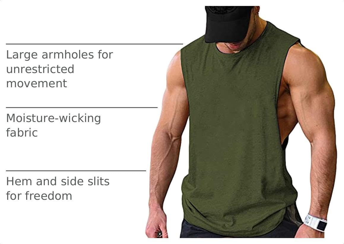 COOFANDY Men Workout Tank Top 2 Pack Gym Bodybuilding Sleeveless T Shirts