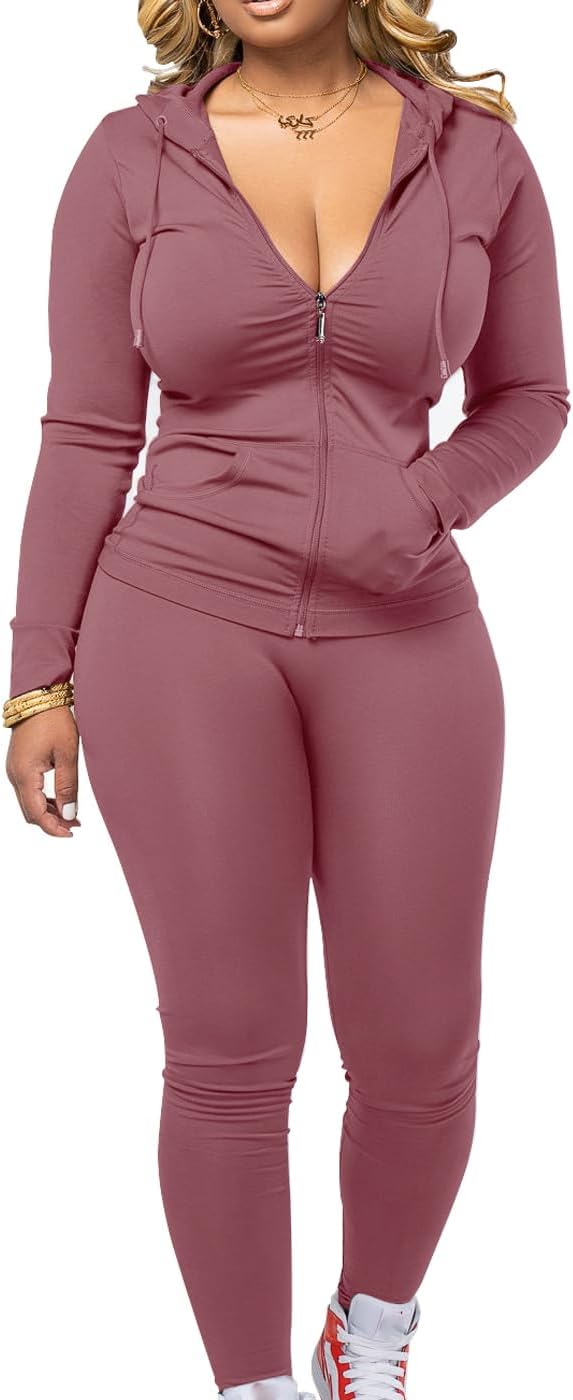 Mrskoala Two Piece Outfits for Women Jogger Sets Workout Sweat Suits Tracksuit Pants Set