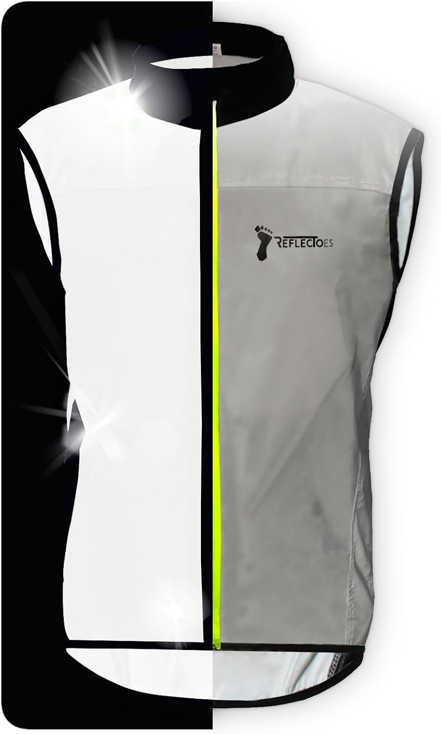 ReflecToes Reflective Bike Vest for Night Visibility – Hi Vis Running & Cycling Gilet – Lightweight, Breathable Outer Layer