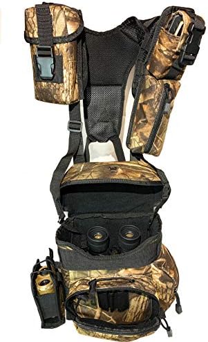 Binoculars Harness Case Pack, Bino Pack with Rangefinder Compartment - Detachable Molle Compartments Camouflage for Hunting, Hiking and Birdwatching