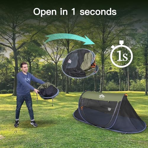 Night Cat Pop-up Mosquito Tent: 1 Person Camping Tent with Bug Screen Net Adults Fits for Camping Cot (Excluded)