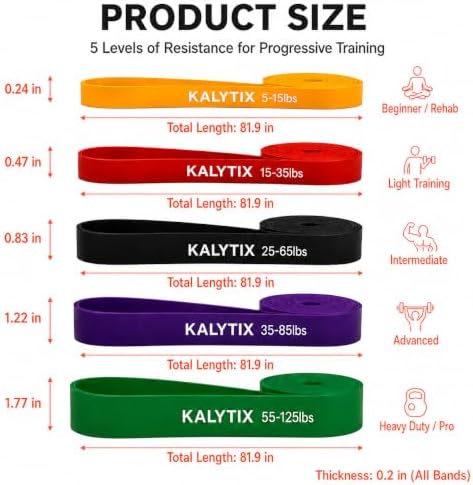 5 Resistance Bands Set for Home Gym, with Handles & Door Anchor