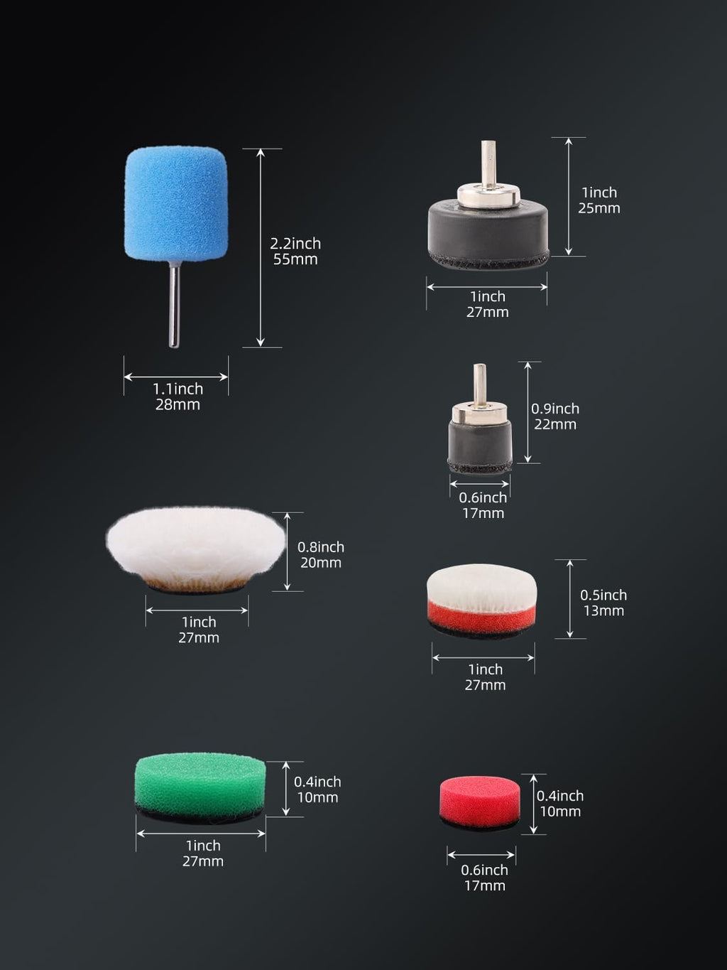 Mini Buffing Polishing Pads, 30Pcs Mini Detail Polisher Pads Use On Rotary Tools, Cordless Electric Drill, Polisher Tool for Tight Area Detailing Polishing, for SPTA Polisher -SP-DP030USA