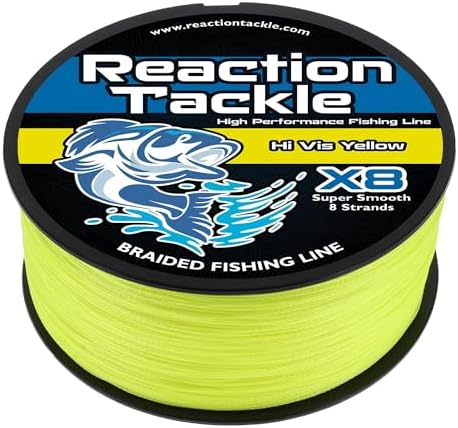 Reaction Tackle Braided Fishing Line - Pro Grade Power Performance for Saltwater or Freshwater Fish - Colored Fishing Line Braid for Extra Visibility