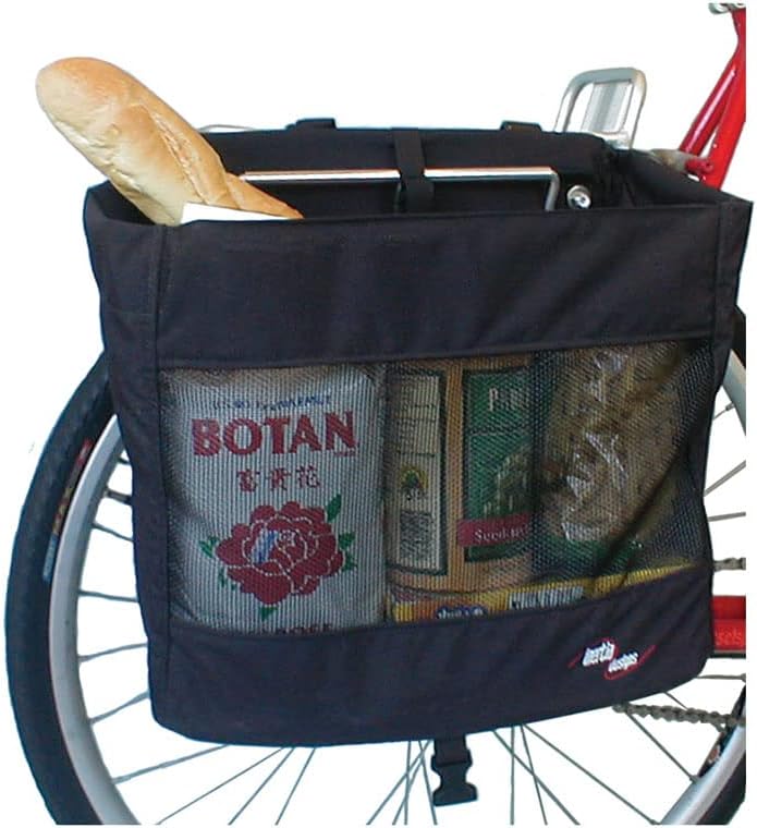Metro Basket Pannier - Tear Resistant - Industrial Grade Ballistic Nylon - Pannier for Bicycle, Single Side with Shoulder Strap, Adjustable Top Hooks