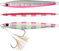 OCEAN CAT 1 PC Slow Fall Pitch Fishing Lures Sinking Lead Metal Flat Jigs Jigging Baits with Hook for Saltwater Fishing 4 Colors 160G/200G