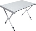 Portal Folding Camping Table with Adjustable Height,Portable Aluminum Table, Silver