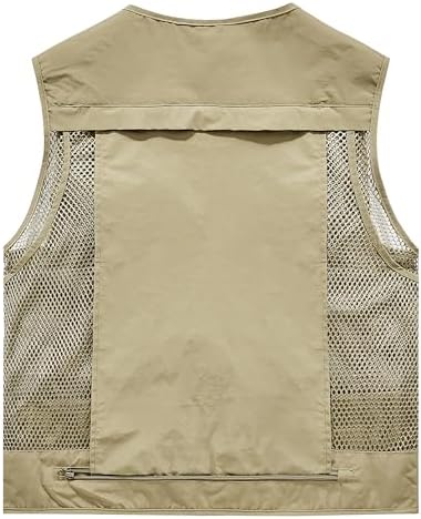PRIJOUHE Fishing Vest for Men Casual Summer Travel Safari Sleeveless Jacket