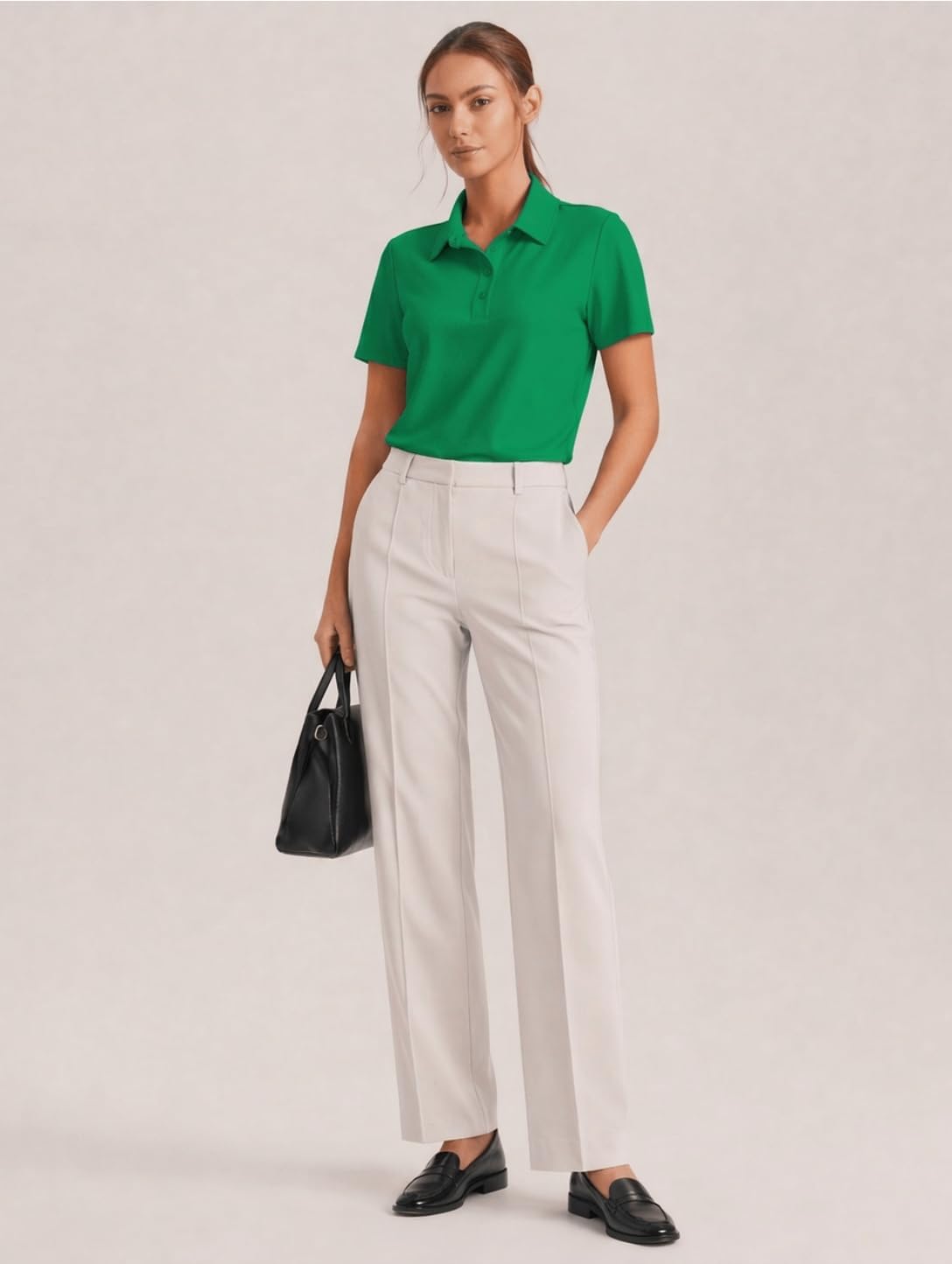 PINSPARK Womens Golf Shirt 4-Button UPF 50+ Quick Dry Collared Polo Shirts