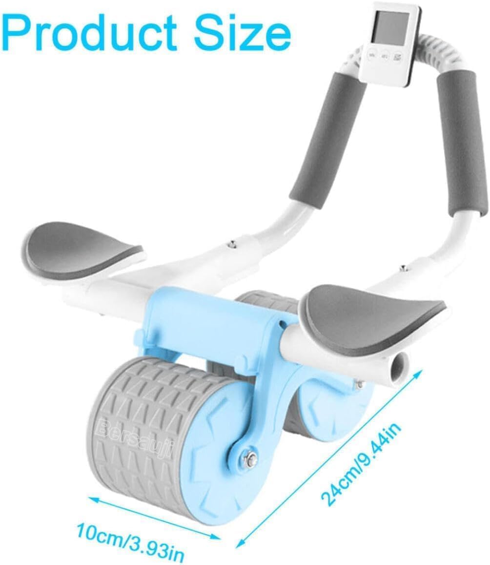 2026 Upgraded Ab Roller Wheel with Knee Mat &Timer - Automatic Rebound Abdominal Wheel with Elbow Support, Abs Workout Equipment for Core Strength Training, Ab Exercise Roller for Women Men