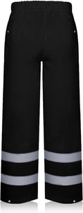 TCCFCCT High Vis Rain Pants Rain Suits for Men Waterproof, Hi Vis Rain Pants for Men Women with Hood, High Visibility Rain Gear Reflective for Safety Work & Outdoor Activities, S-M Black P