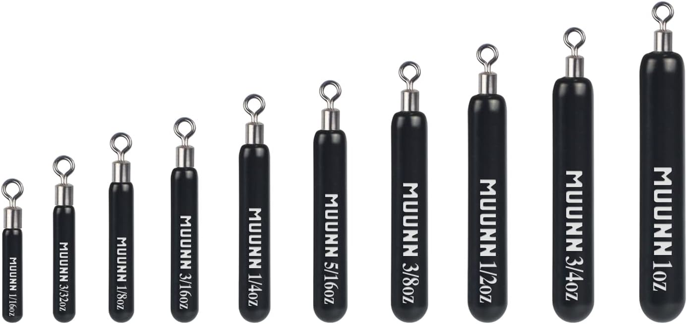Tungsten Skinny Drop Shot Weights with Rotating Round Eye