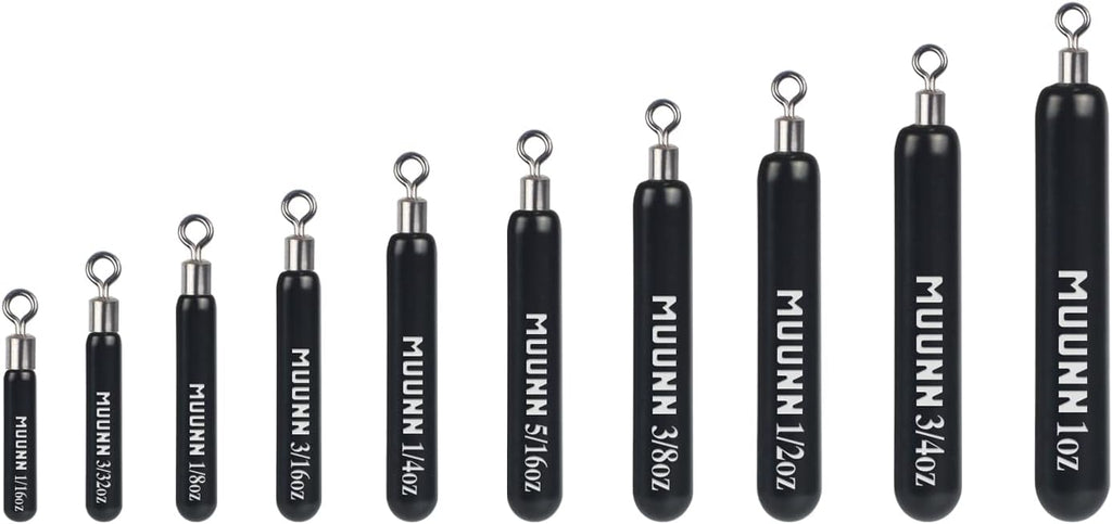Tungsten Skinny Drop Shot Weights with Rotating Round Eye