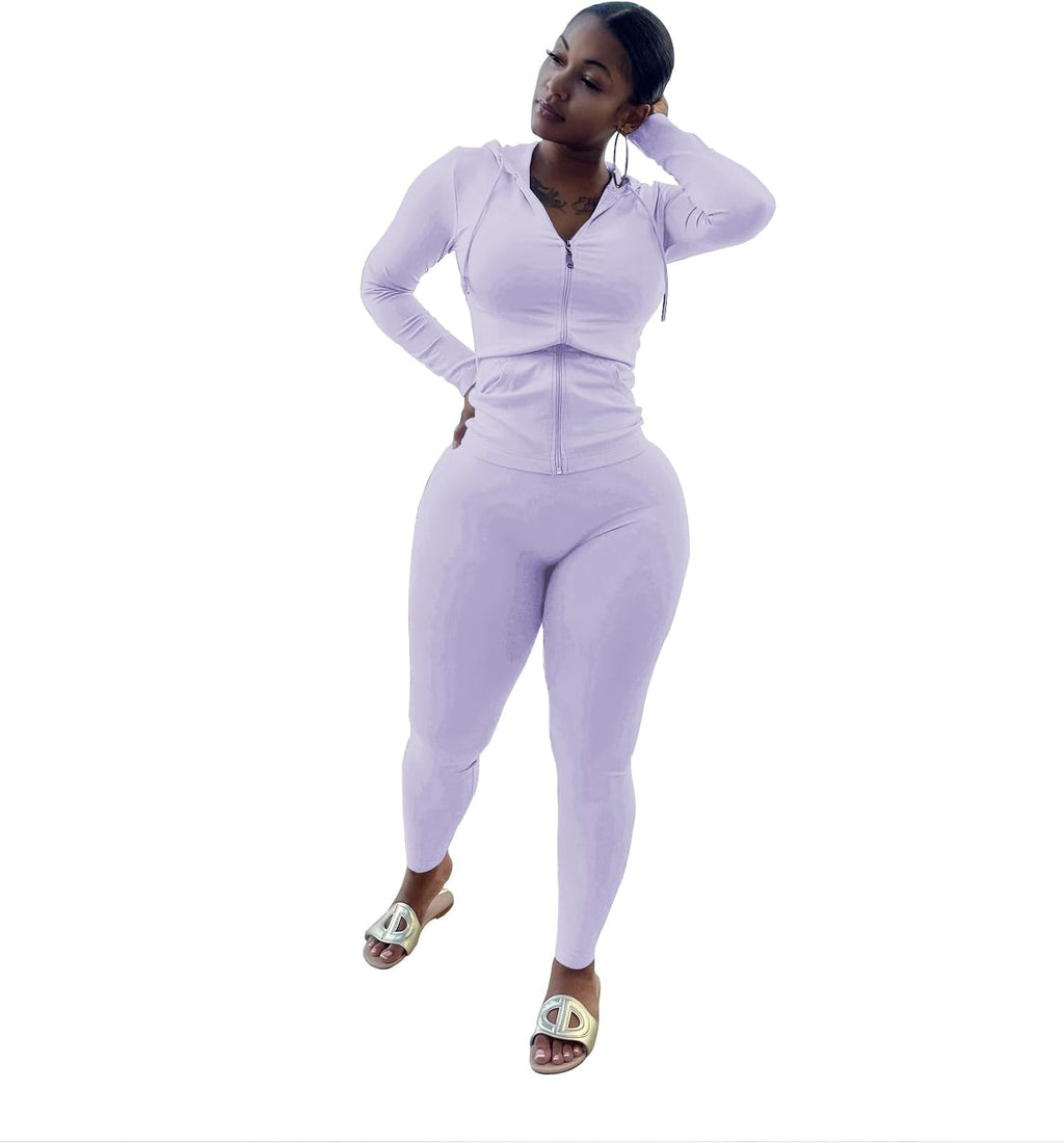 Mrskoala Two Piece Outfits for Women Jogger Sets Workout Sweat Suits Tracksuit Pants Set