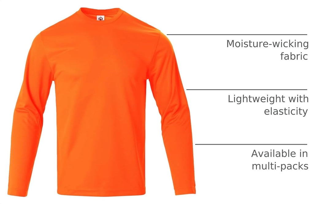 Facitisu Men Long Sleeve T Shirts Pack Quick Dry Athletic Running Activewear Workout Performance Tee Shirts
