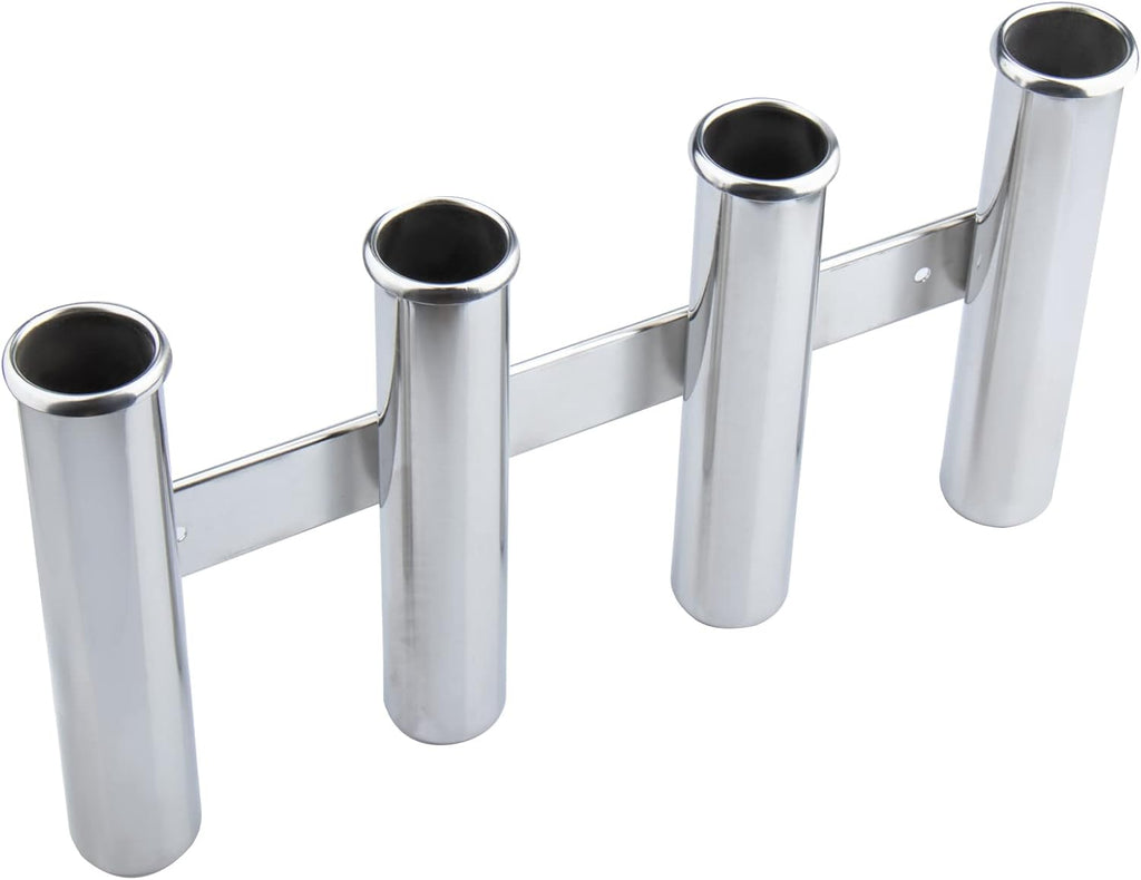 Fishing Rod Holder for Boat, Vertical Wall Mounted Fishing Rod Rack, Stainless Steel Rod Holder for Marine Boat,Fishing Boat, Truck (4 Tubes Standard)