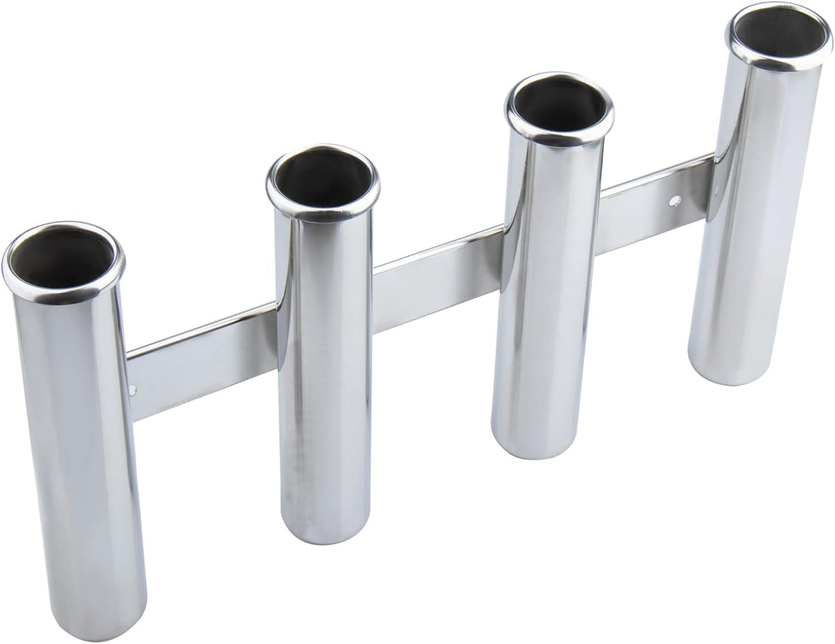 Fishing Rod Holder for Boat, Vertical Wall Mounted Fishing Rod Rack, Stainless Steel Rod Holder for Marine Boat,Fishing Boat, Truck (4 Tubes Standard)