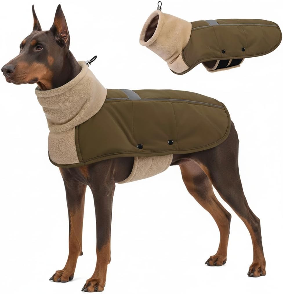 ASENKU Dog Coat Turtleneck Dog Winter Jacket for Small Medium Large Dogs