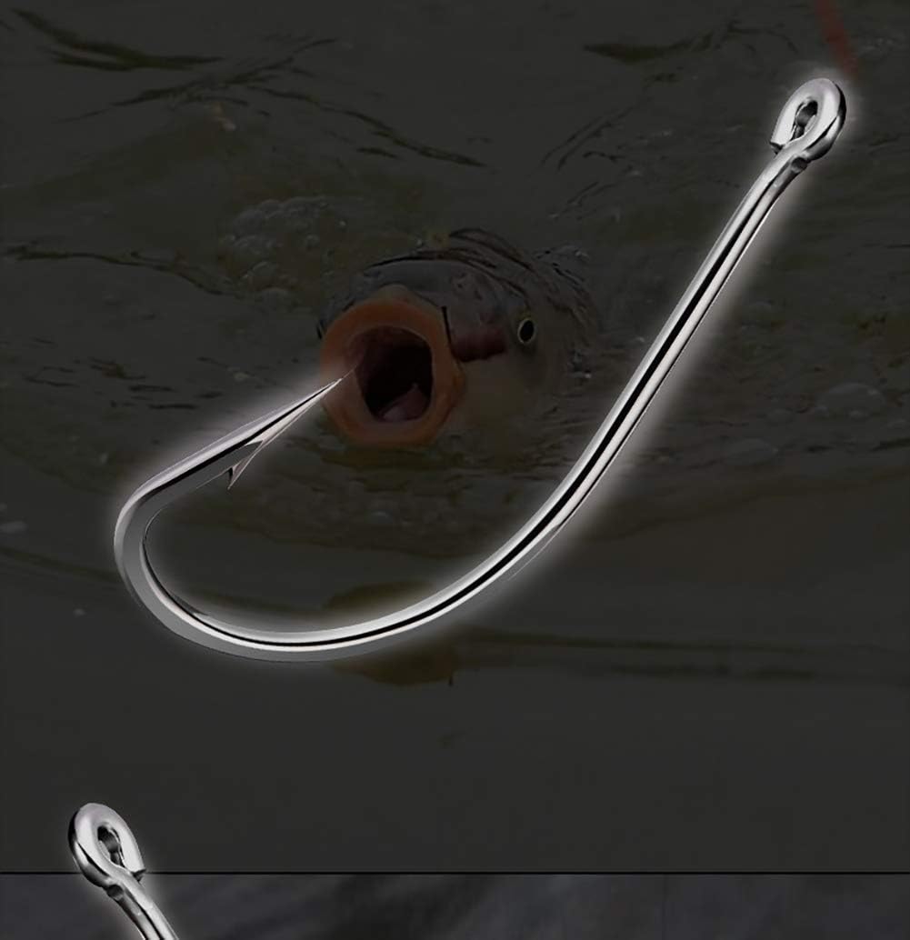 Dyxssm 150pcs/lot Forged Long Shanked Fishing Hooks Stainless Steel Fishing Hook for Saltwater Freshwater, Circle Octopus Fishing Hooks