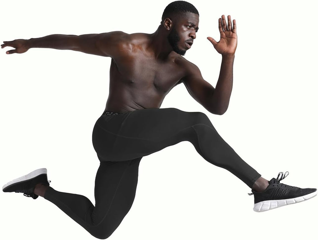 BUYJYA 3 or 5 Pack Men's Compression Pants Base Layer Tights Leggings