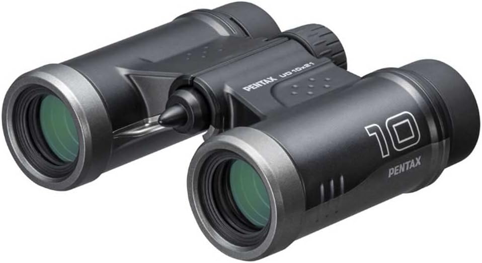 PENTAX Binoculars UD 10x21- Black. 10x magnification with roof prism. Bright and clear viewing, lightweight with Multi-coating to acheive excellent image performance. For concerts, sports and safari