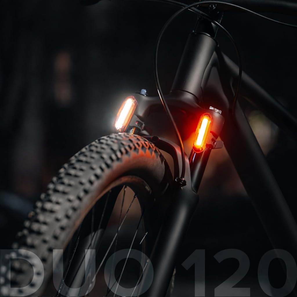 Super Bright Rear Bike Light - Red & White Back LED - USB-C Rechargeable 14hr Max - Best Safety Flashing Lights - Visible for Night Riding, Adults, Kids, Road, Mountain, Dirt, e Bicycle, reflectors