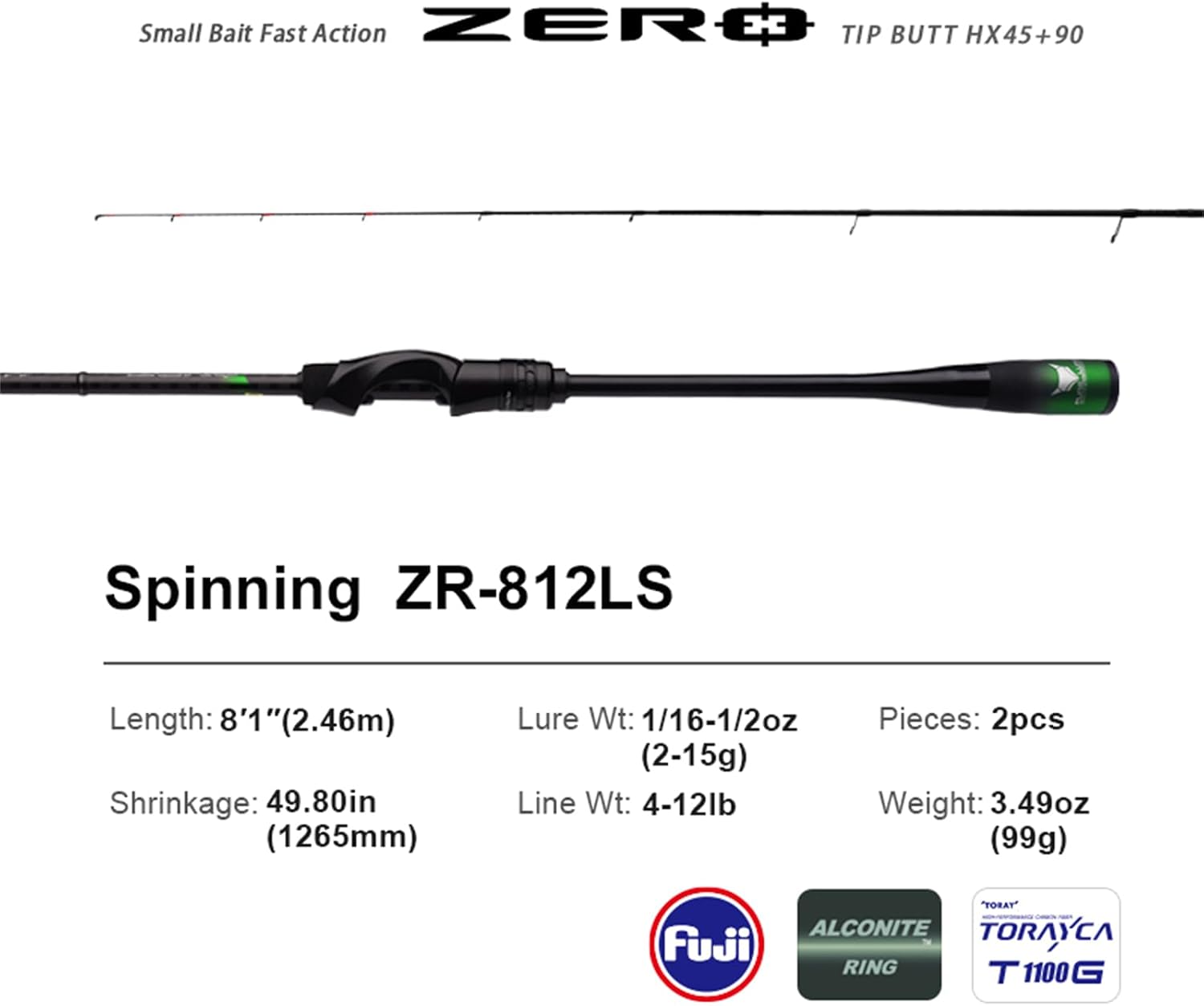 PURELURE Zero Ultralight Fishing Rod Solid Tip Spinning Casting Rod 2pc/5pc