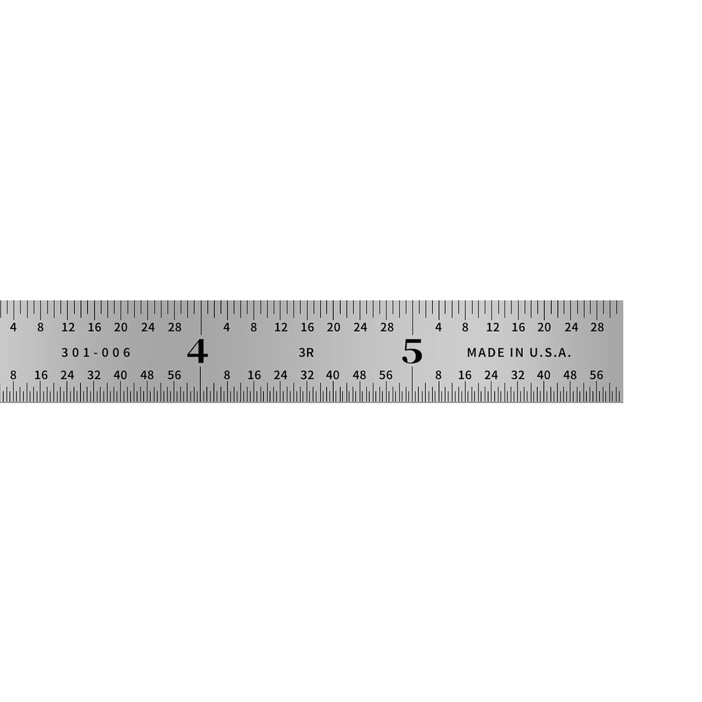 PEC Tools Made in USA 6" Metal Ruler, Rigid, 3 Pack