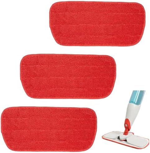 3 Pack Microfiber Mop Pads for OXO Good Grips Spray, Reusable & Washable, Mop Not Included, Red