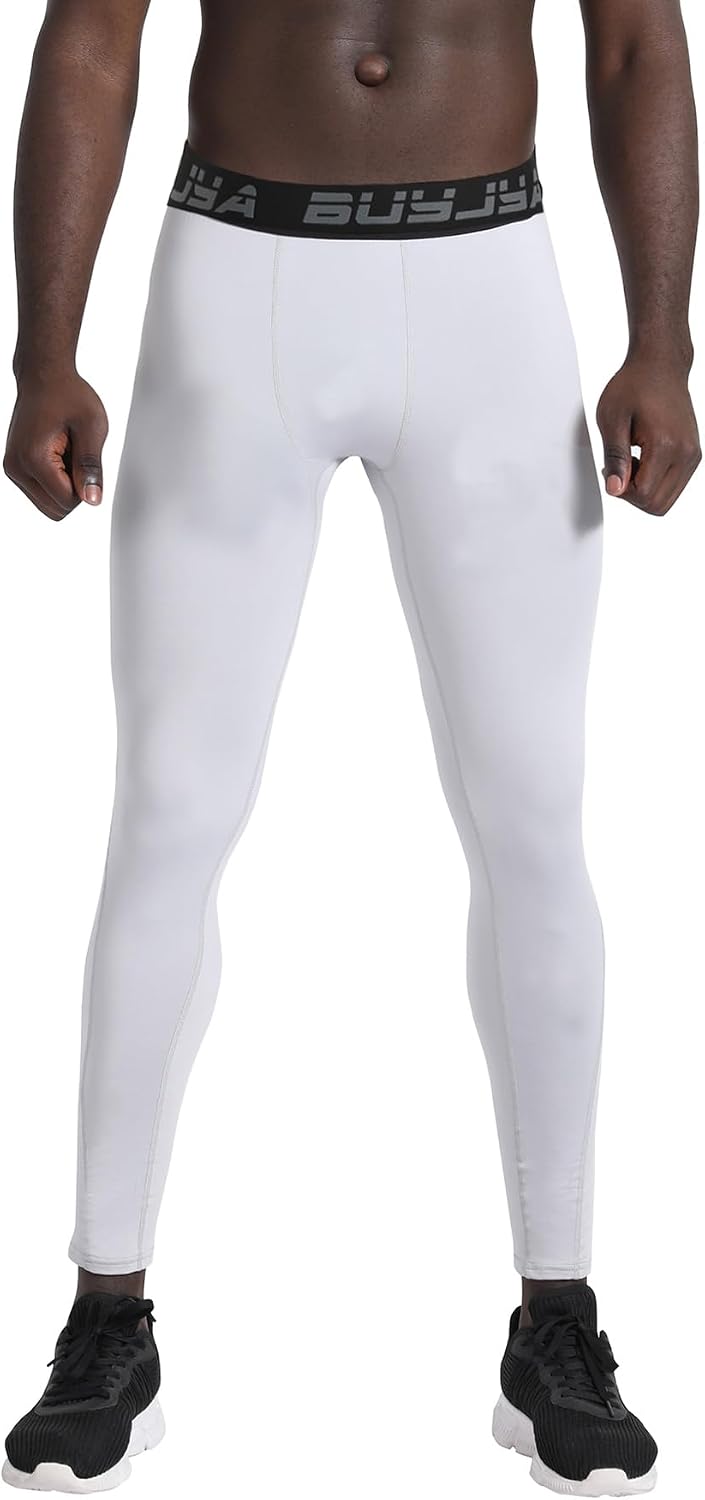 BUYJYA 3 or 5 Pack Men's Compression Pants Base Layer Tights Leggings