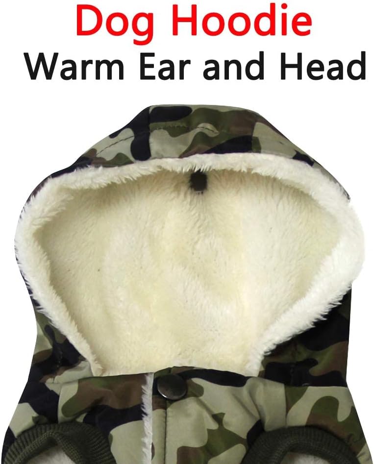 Vecomfy Warm Dog Coats with Hoodie,Winter Dog Jackets for Large Dogs