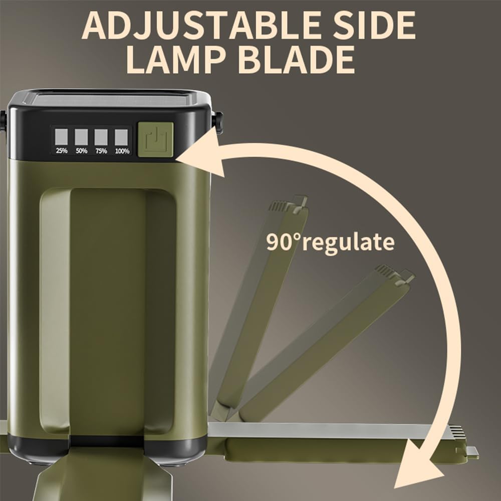 LED Camping Lantern Rechargeable, IPX4 Waterproof Solar Camping Light with Type-C Charging, 4000mAh Power Bank, 4-Panel Expandable Flashlight, 6 Modes for Hurricane Emergency, Power Outage, Hiking