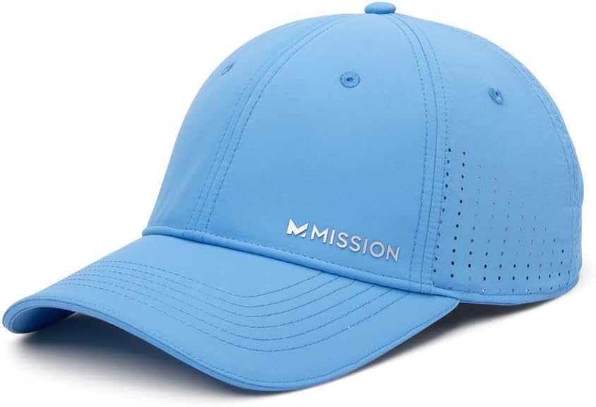 MISSION Cooling Vented Performance Hat Unisex Cap for Workouts, Golf & Running, Sweat & Water Activated Technology