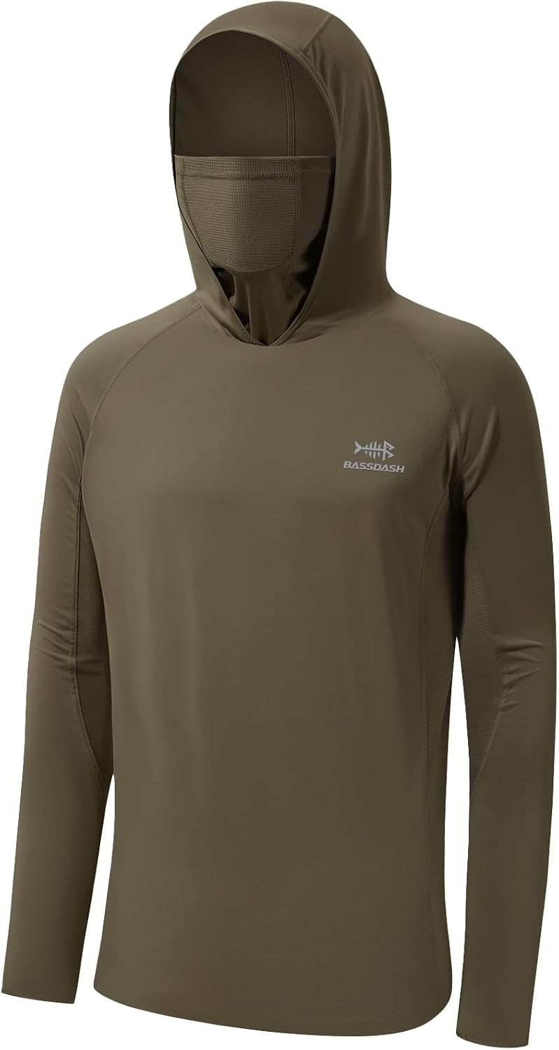 BASSDASH Men's UPF 50+ Camo Long Sleeve Hunting Fishing Hoodie Shirt