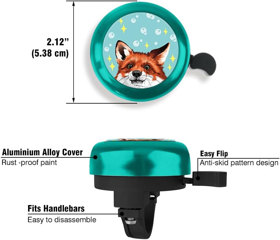 WIRESTER Green Aluminum Round Bike Bell, Classic Ring Bicycle Bell, Bike Accessories Bell Ring for Adults Kids Girls Boys