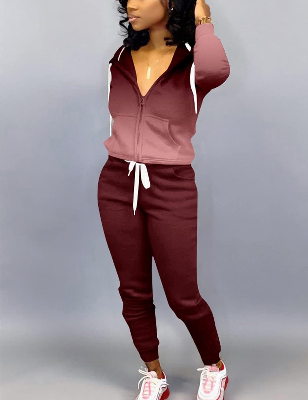 Mrskoala Two Piece Outfits for Women Tracksuit Sweat Suits Workout Sets Loungewear with Pocket