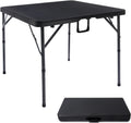34" Square Folding Card Table,Fold-in-Half Utility Portable Table,Black