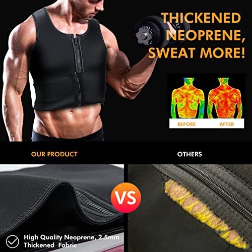 A+ Choice Sauna Vest Waist Trainer for Men - Mens Sauna Suit Double Sweat Belt Body Shaper for Gym Workout Exercise