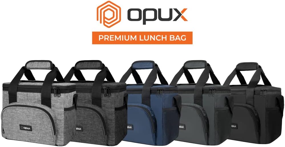 OPUX Soft Cooler Bag, Insulated Collapsible Lunch Cooler Bag for Men Work Camping Beach Travel, Portable Soft Sided Leakproof Waterproof Large Lunch Bag Box with Shoulder Strap 18 Cans, Charcoal Gray