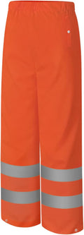 Hi Vis Rain Pants for Men, Safety Work Rain Gear, Orange, L-XL
