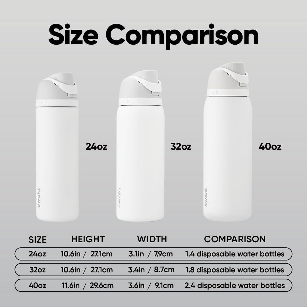 Owala FreeSip Stainless Steel Water Bottle 24 oz 80s Ski Slopes