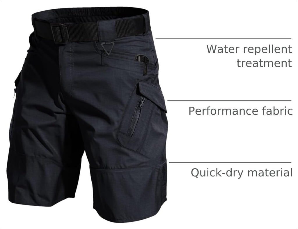 AUTIWITUA Men's Hiking Shorts Waterproof Tactical Cargo Short Pants Quick Dry Work Shorts with Multi Pockets(No Belt)
