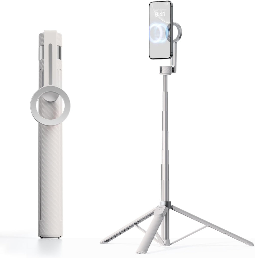 TODI 65" Magnetic Tripod for iPhone with Remote, Selfie Stick for iPhone Magsafe, Cell Phone Tripod Stand for Recording, Travel Tripod Compatible with 16/15/14/13/12 Series
