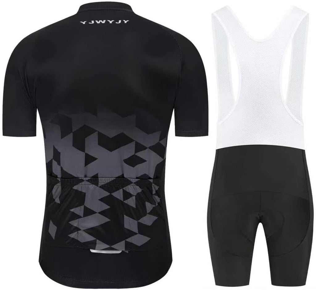 Men's Cycling Jersey Sets Road Bike Jersey Zipper Pockets with 20D Gel Pad MTB Shorts Biking Jersey Clothing Set