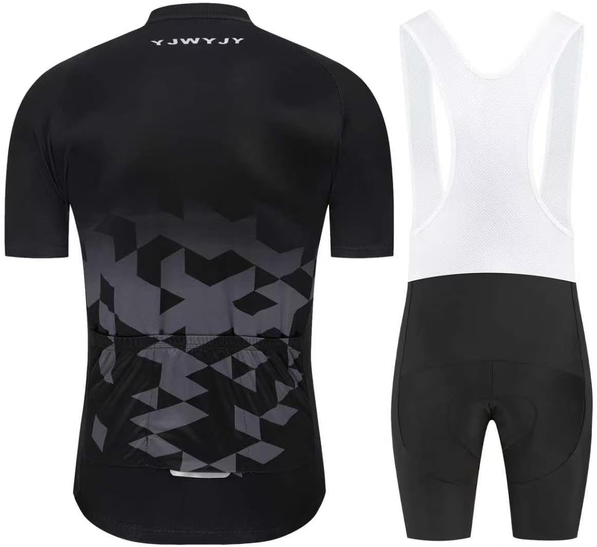 Men's Cycling Jersey Sets Road Bike Jersey Zipper Pockets with 20D Gel Pad MTB Shorts Biking Jersey Clothing Set