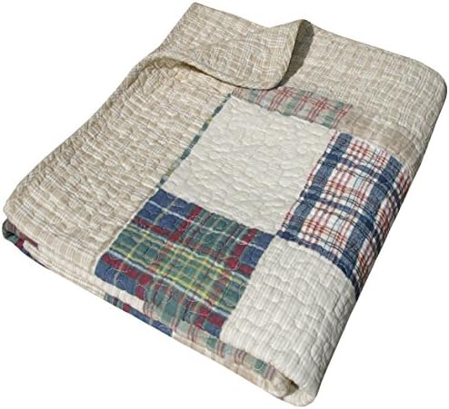 Greenland Home Oxford 100% Cotton Throw Blanket, Tan 50 x 60 in