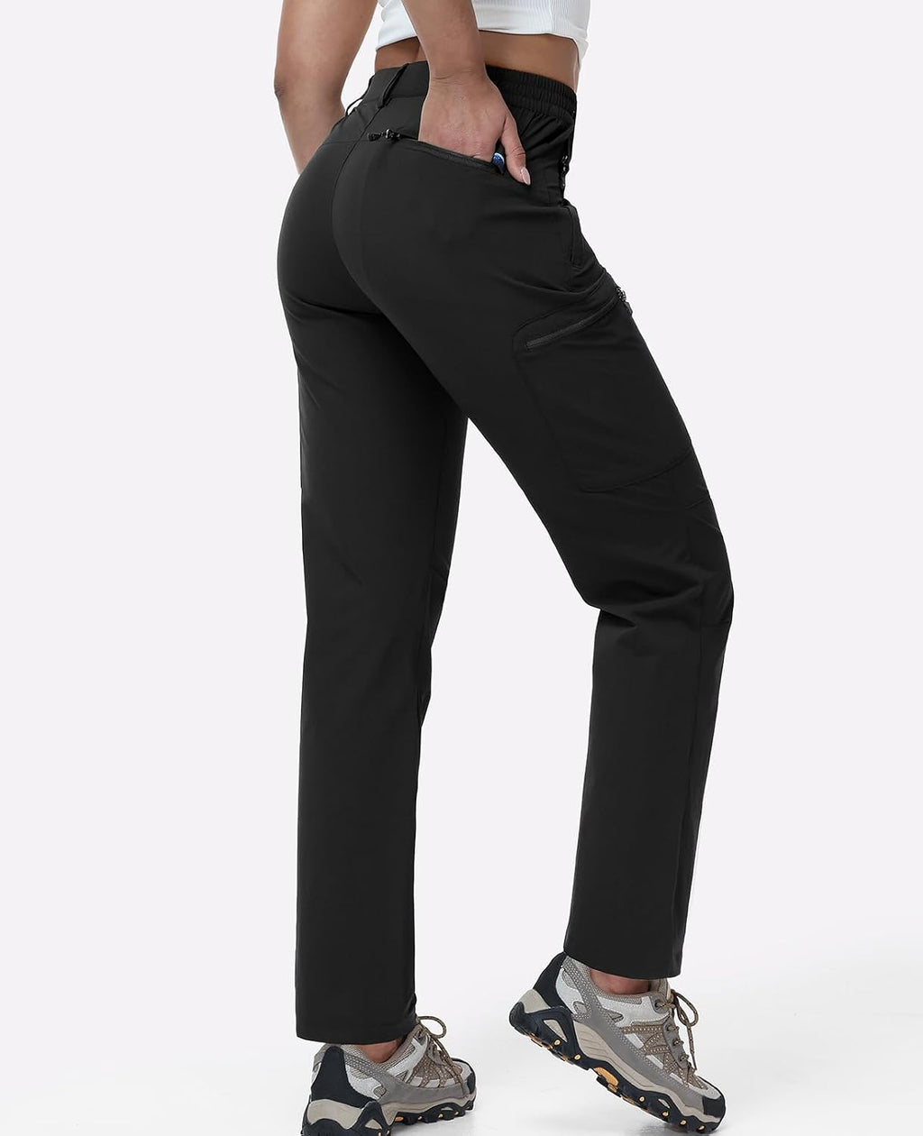 Haimont Women's Lightweight Hiking Cargo Pants with Zip Pockets