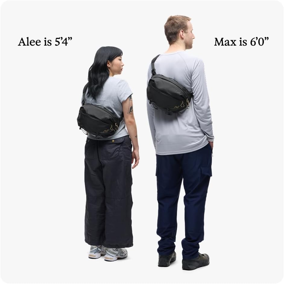 Peak Design Outdoor Sling 7L, Cloud, Padded Adjustable Shoulder Strap for Crossbody or Waist Carry, 10 Pockets, Ideal for Carrying Cameras and Essentials, Versatile Sling Bag for Men and Women